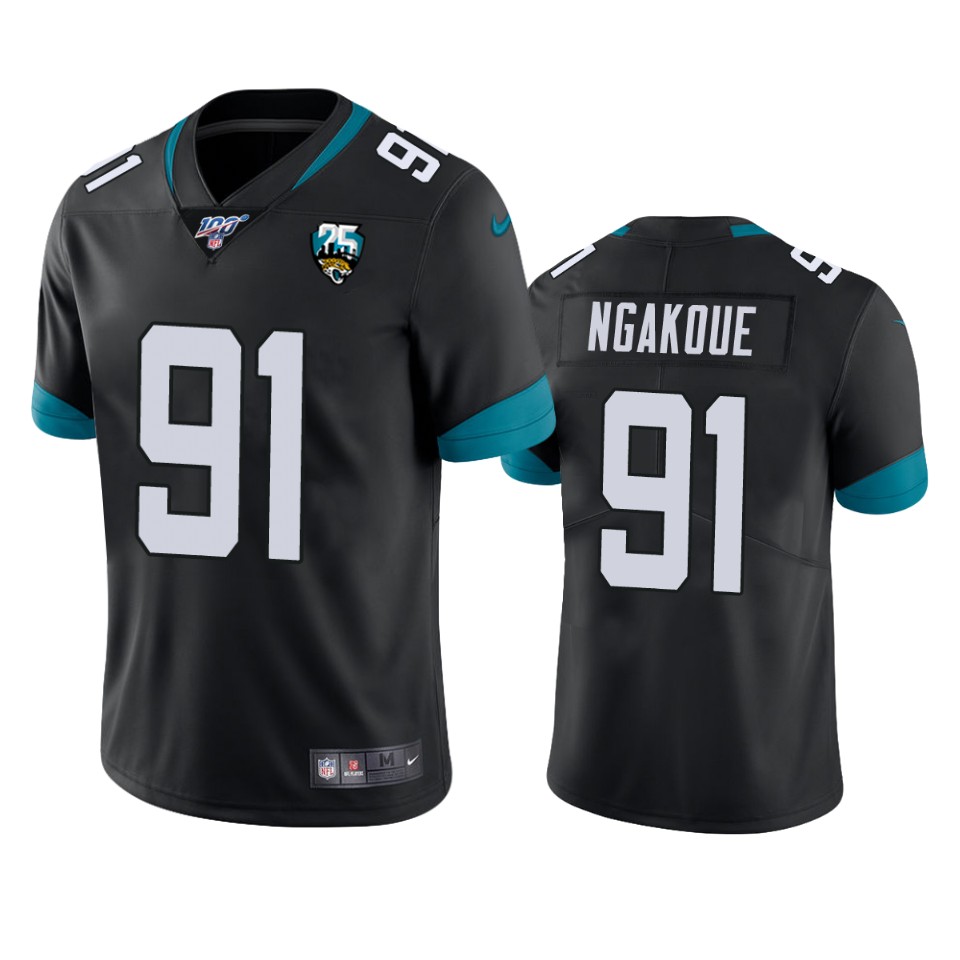 Men Nike Jacksonville Jaguars #91 yannick ngakoue Black 25th Anniversary Vapor Limited Stitched NFL 100th Season Jersey